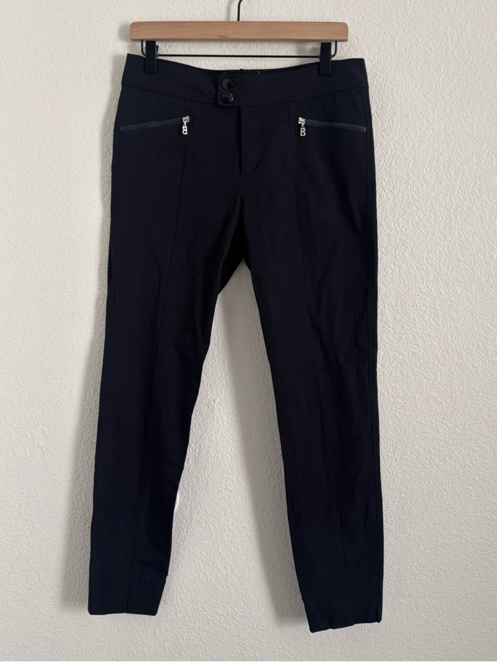 Bogner Women's Size 8 (EU 76) Black Zip Pocket Skinny Pants